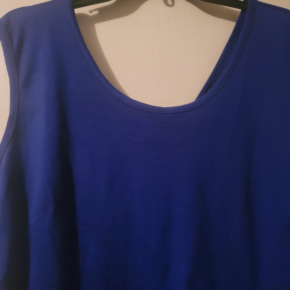 Plus Size Ashley Stewart Blue & Black Midi Dress Size 20. Very comfortable. - Picture 6 of 11